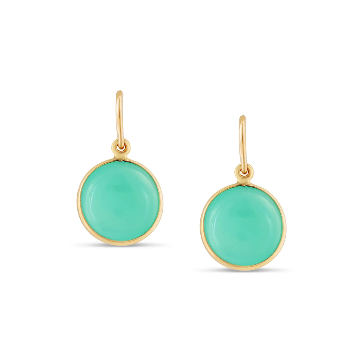 Chrysoprase Simple Round Dangle Earring - Squash Blossom Vail