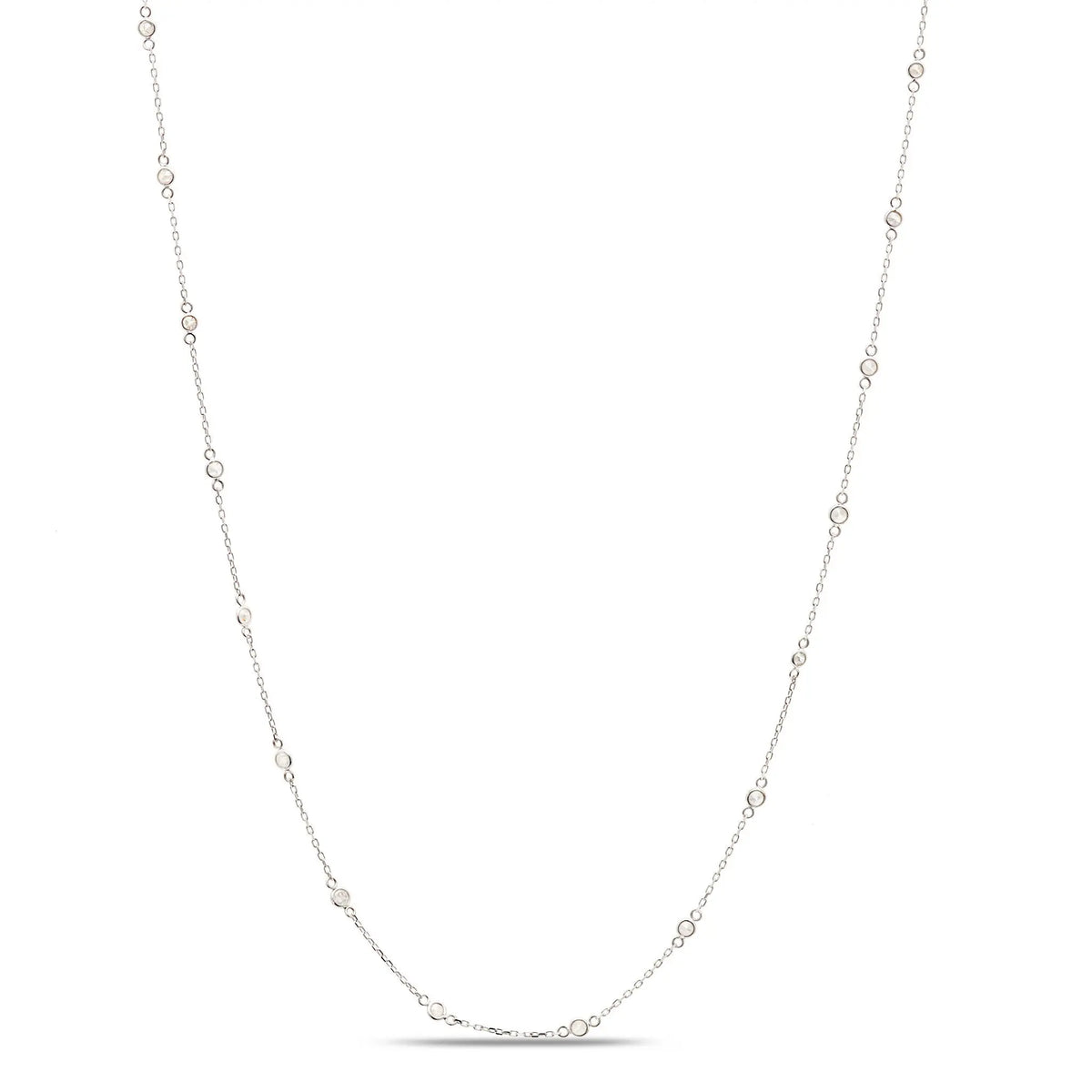 Diamond Fin Long Necklace - Squash Blossom Vail