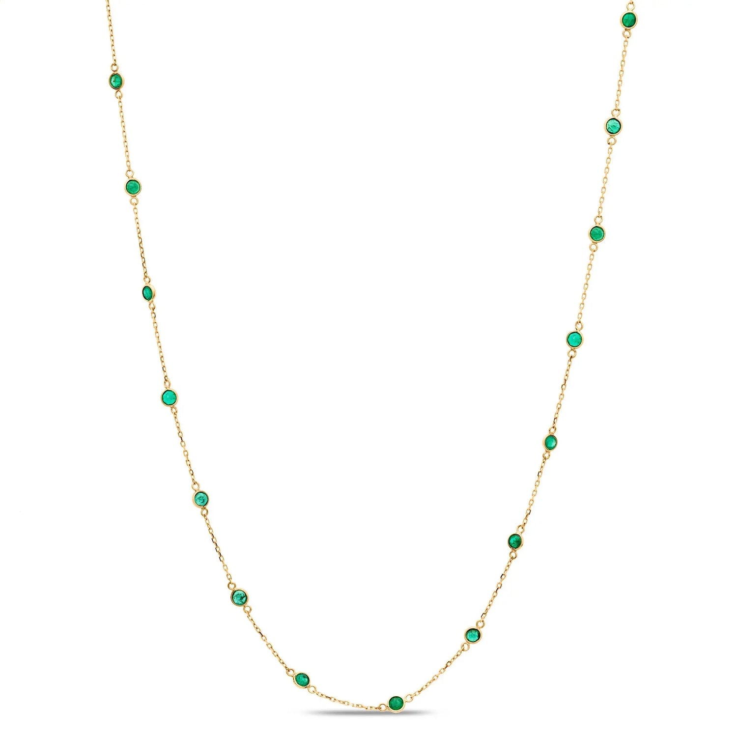 Emerald Round Necklace - Squash Blossom Vail