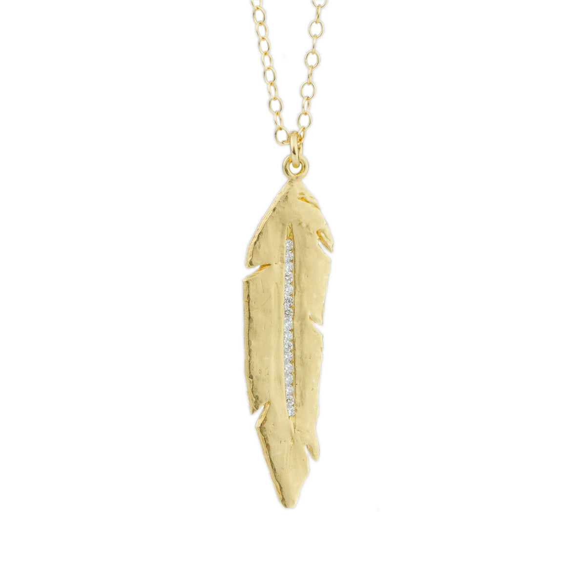 Diamond Feather Necklace - Squash Blossom Vail