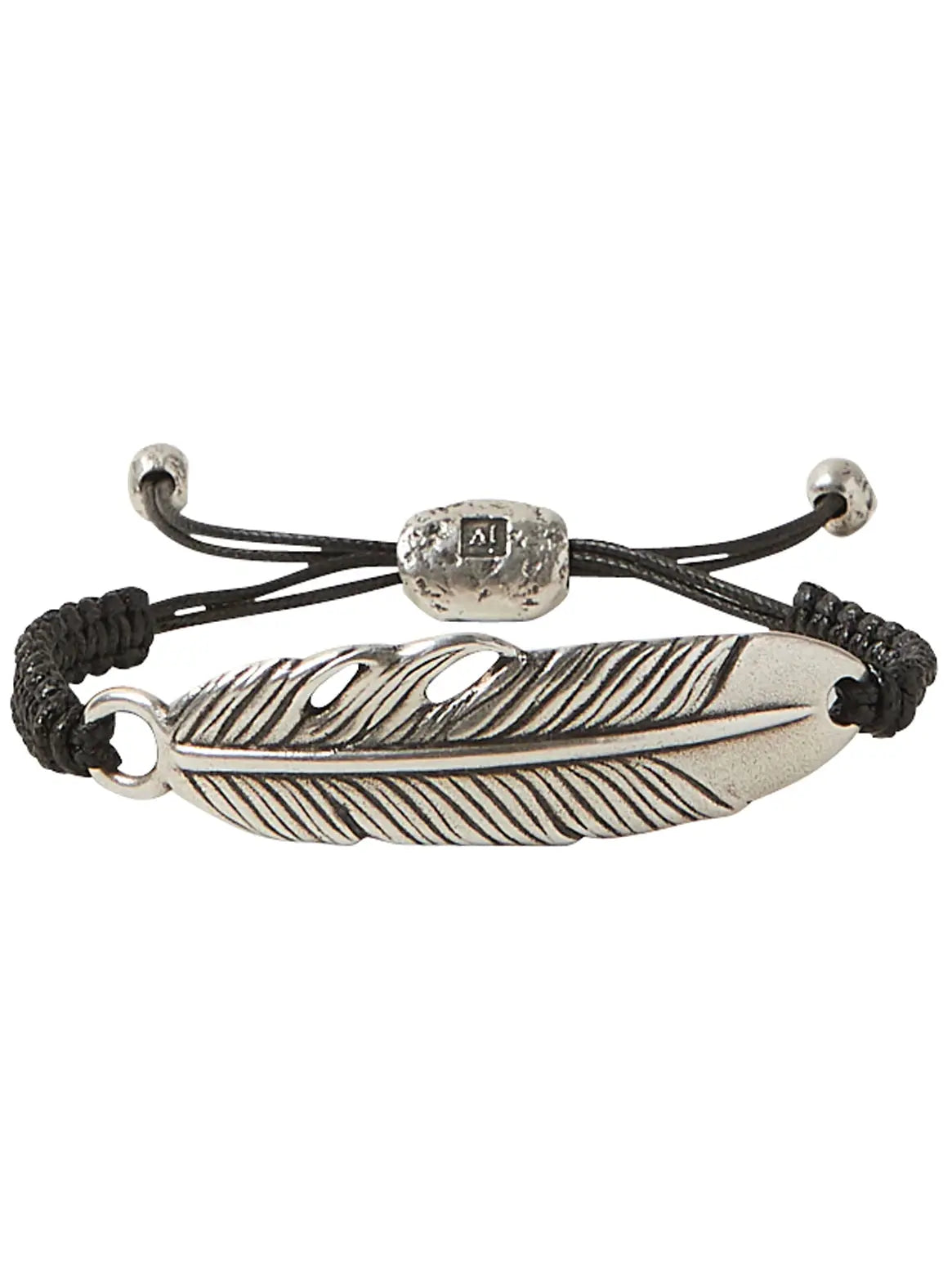 Raven Sterling Silver ID Bracelet with Feather, with No Stone  ID Bracelet in Sterling Silver, Feather, from the Raven Collection 10 inches  Designed by John Varvatos