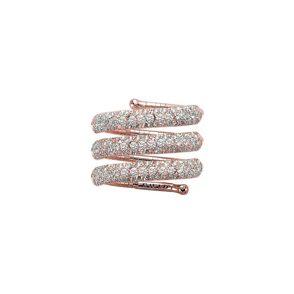 Three Strand Pave Diamond Ring - Squash Blossom Vail