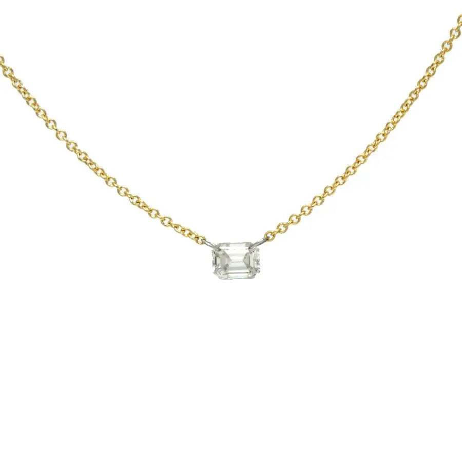 Emerald Cut Diamond Necklace - Squash Blossom Vail