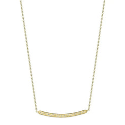 18K Yellow gold with .15ct Diamond Thin Galaxy Bar Necklace  Length: 18 inches  Designed by Penny Preville and made in NY