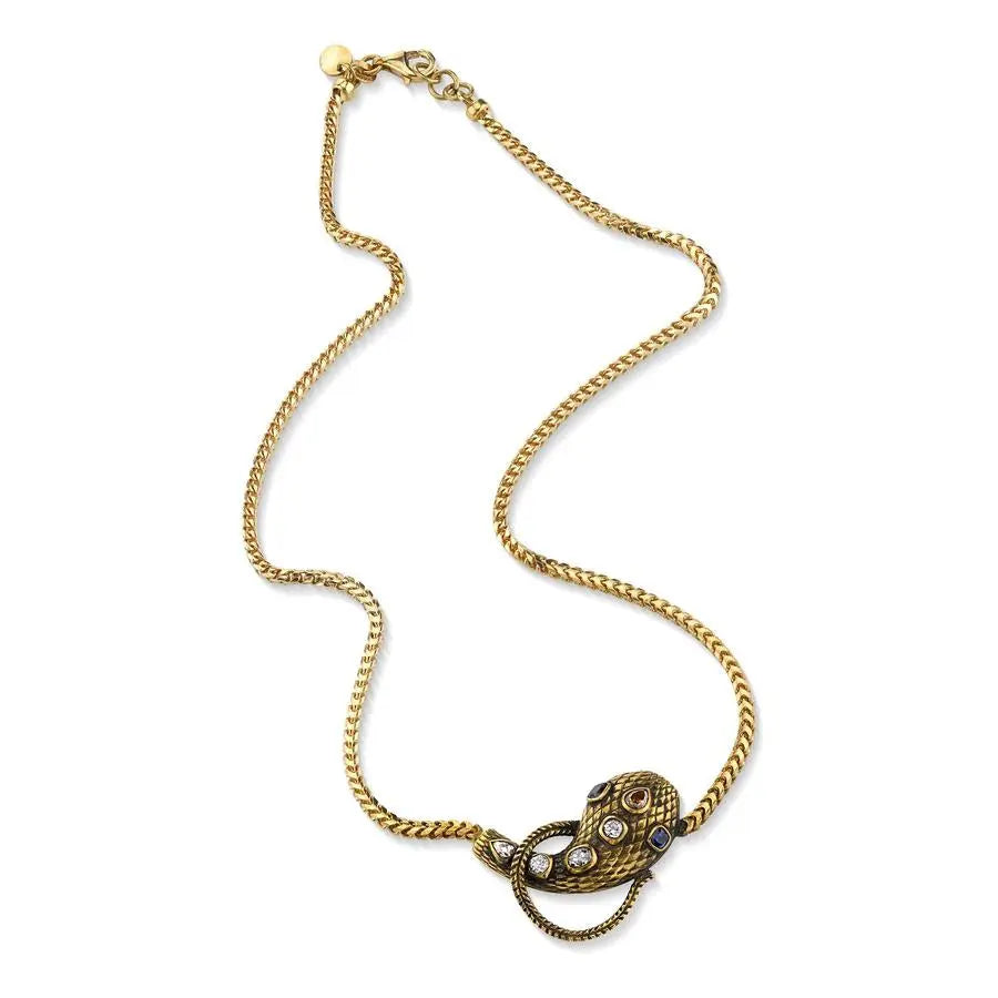 Alexandria Serpent Necklace - Squash Blossom Vail
