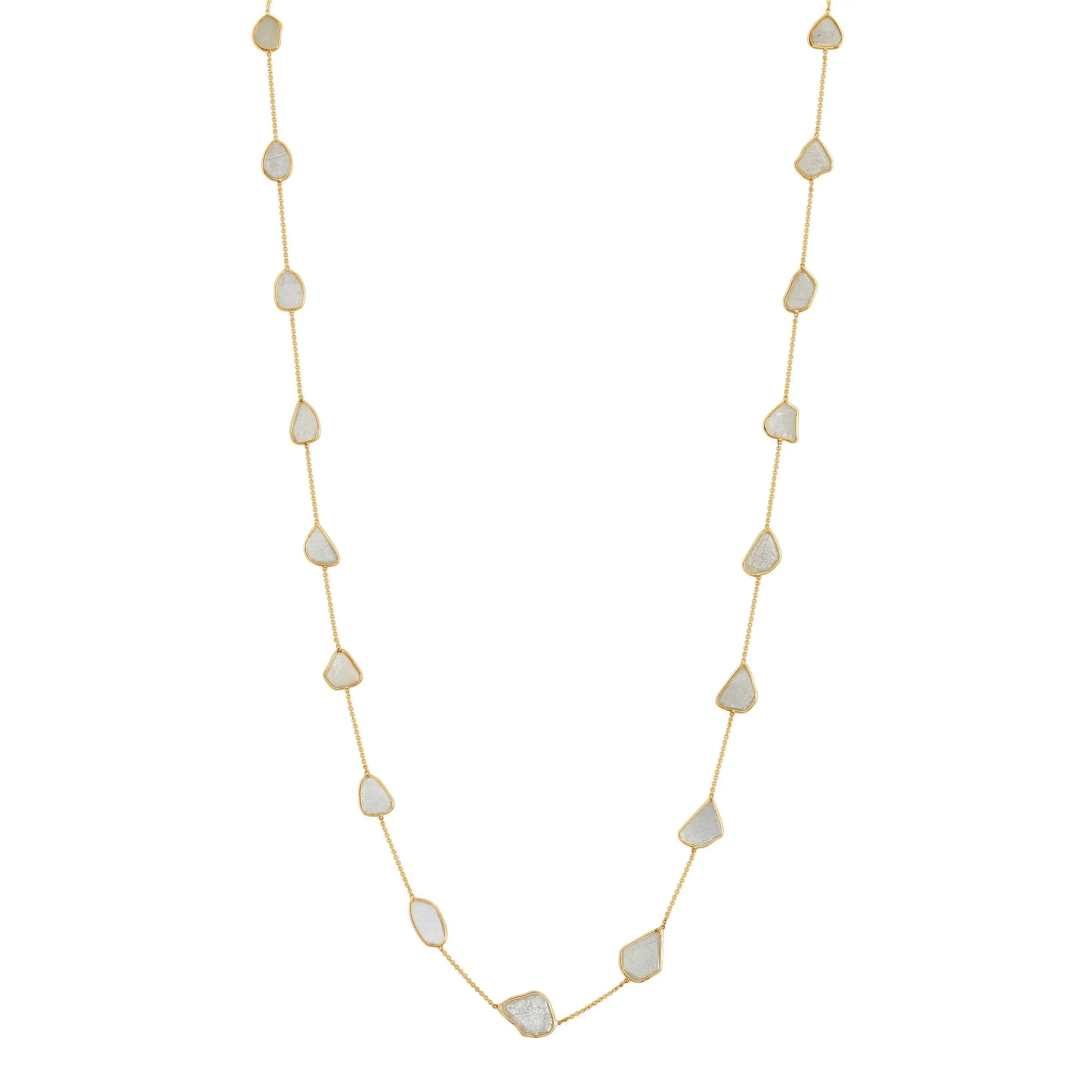 Organic Diamond Slice Necklace - Squash Blossom Vail