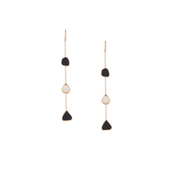 Organica Black And White Diamond Slice Earrings - Squash Blossom Vail