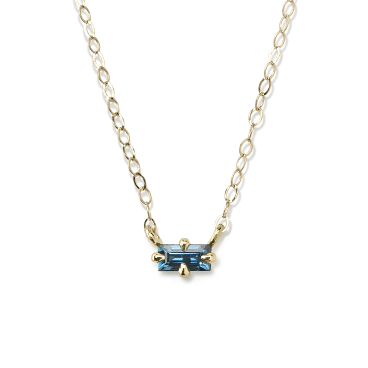 Primary blue sapphire necklace - Squash Blossom Vail