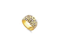 18k yellow gold and white diamond "Ocean" Ring  Details: White Diamonds .37ct Designed by Alex Sepkus