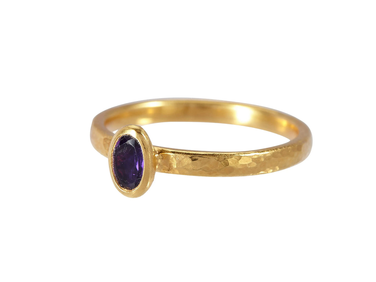 Amethyst Delicate Stacking Ring - Squash Blossom Vail