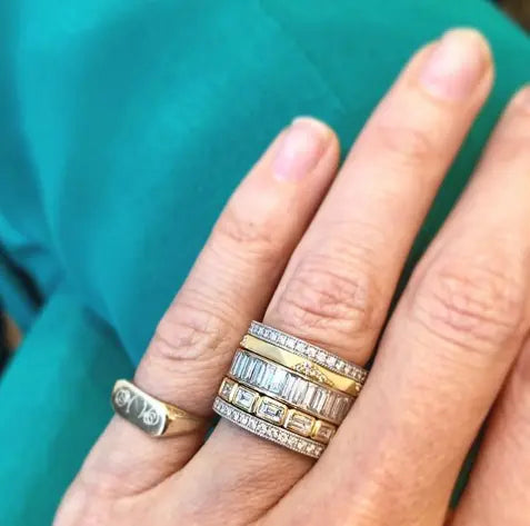 THIN GEO DIAMOND BAND - Squash Blossom Vail