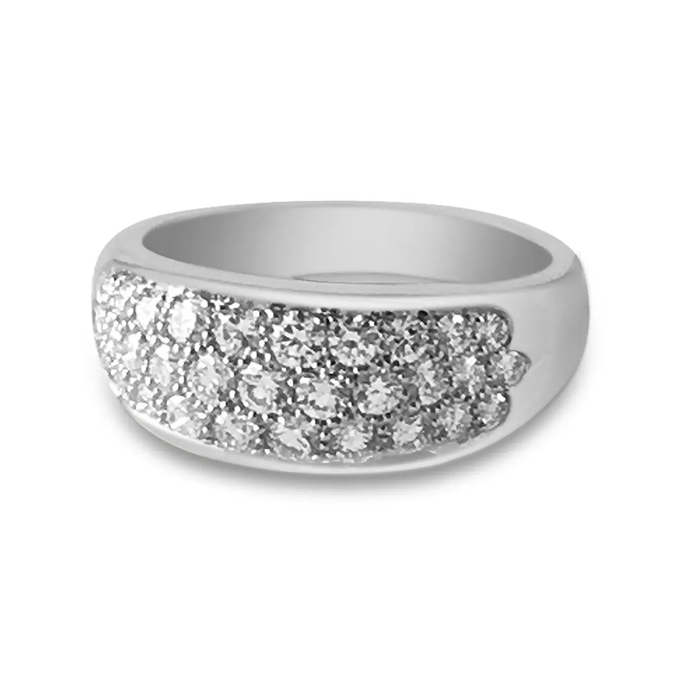 Pave Diamond Band Ring in Platinum - Squash Blossom Vail