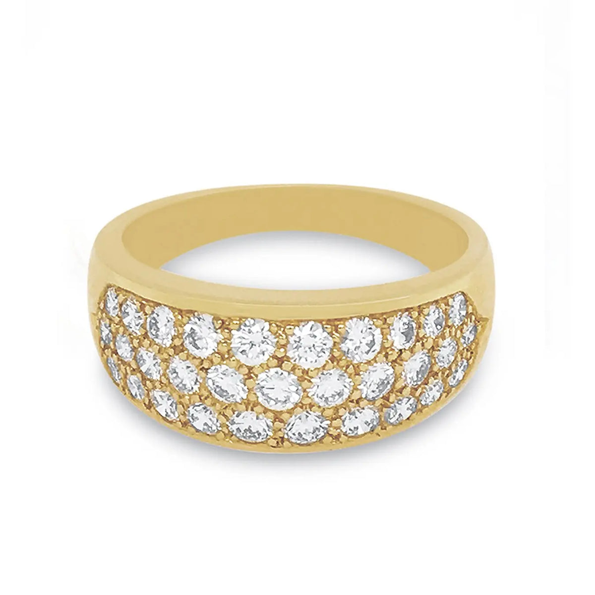 Pave Diamond Band Ring In Yellow Gold - Squash Blossom Vail
