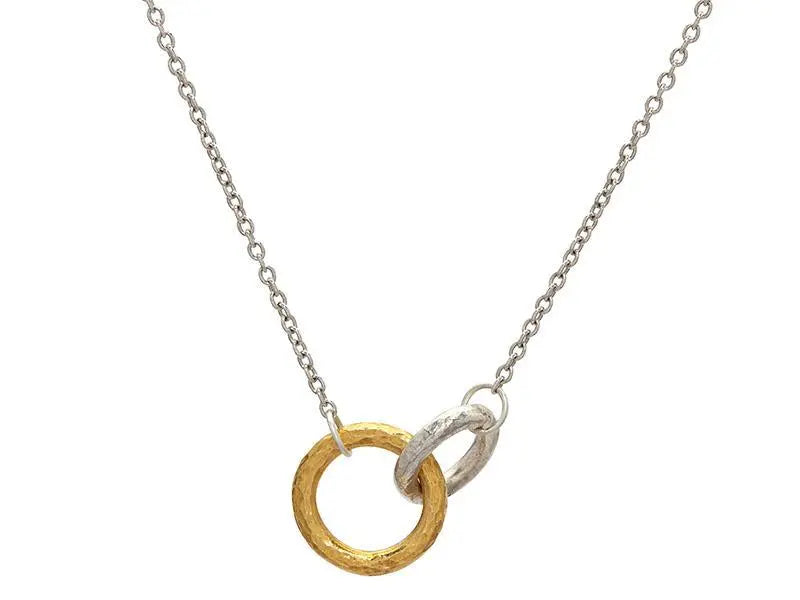 24k and sterling silver 2 circle pendant in by gurhan