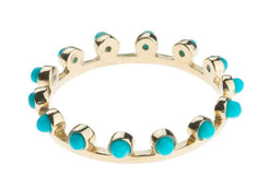 Turquoise candy crown ring - Squash Blossom Vail