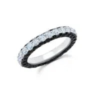 Black & White Diamond 3 Sided Band Ring - Squash Blossom Vail