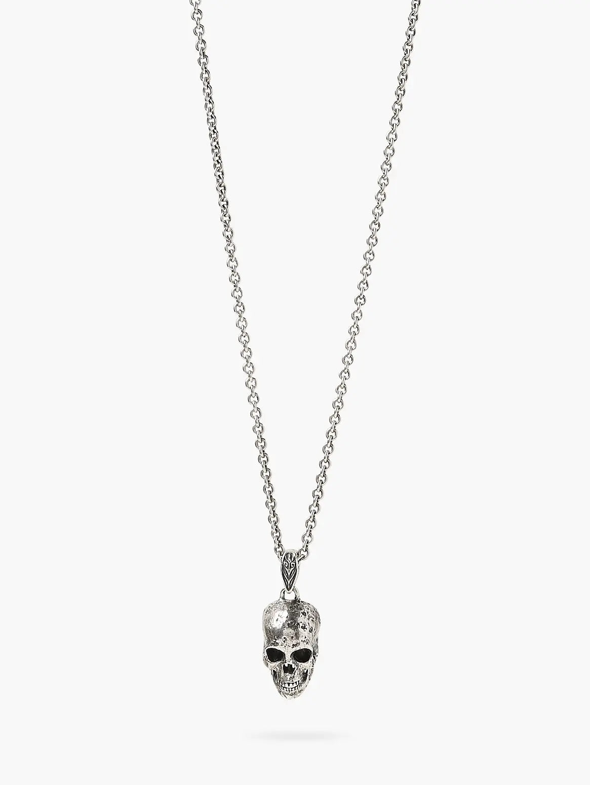 Skull Sterling Silver Skull Pendant Necklace - Squash Blossom Vail