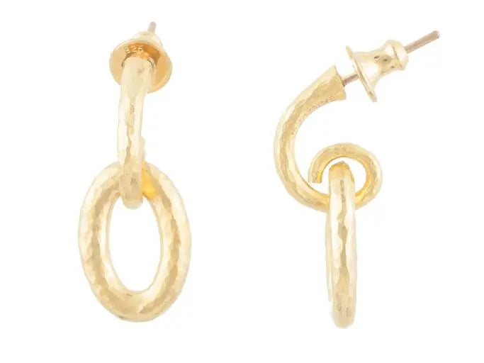 GURHAN Hoopla Gold Front Hoop Drop Earrings, with No Stone - Squash Blossom Vail
