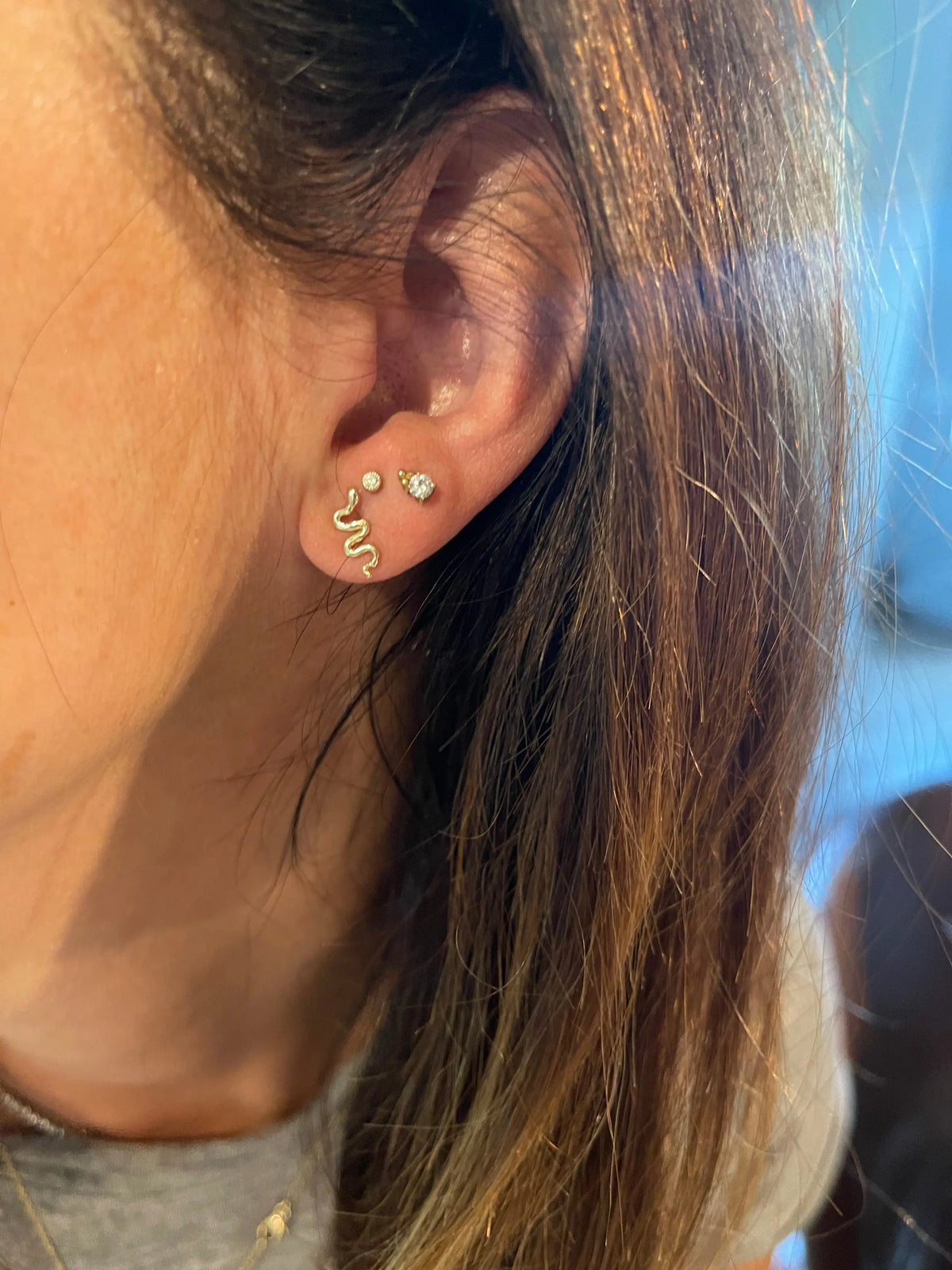 Snake Studs - Squash Blossom Vail