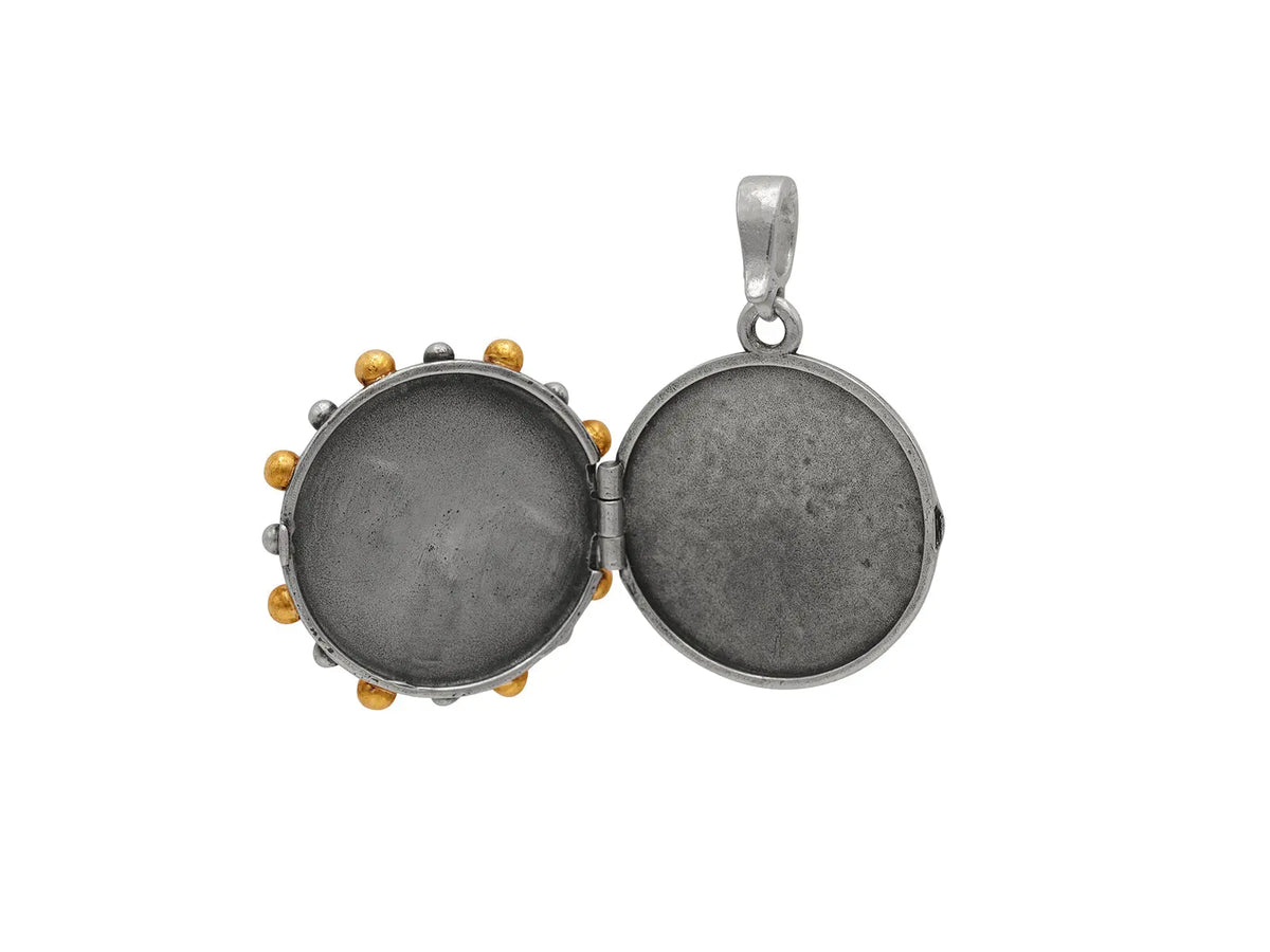 Coin Sterling Silver Pendant Pendant, Bee Emblem - Squash Blossom Vail