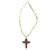 1980s turquoise and coral reversable cross necklace on sterling silver bench beads