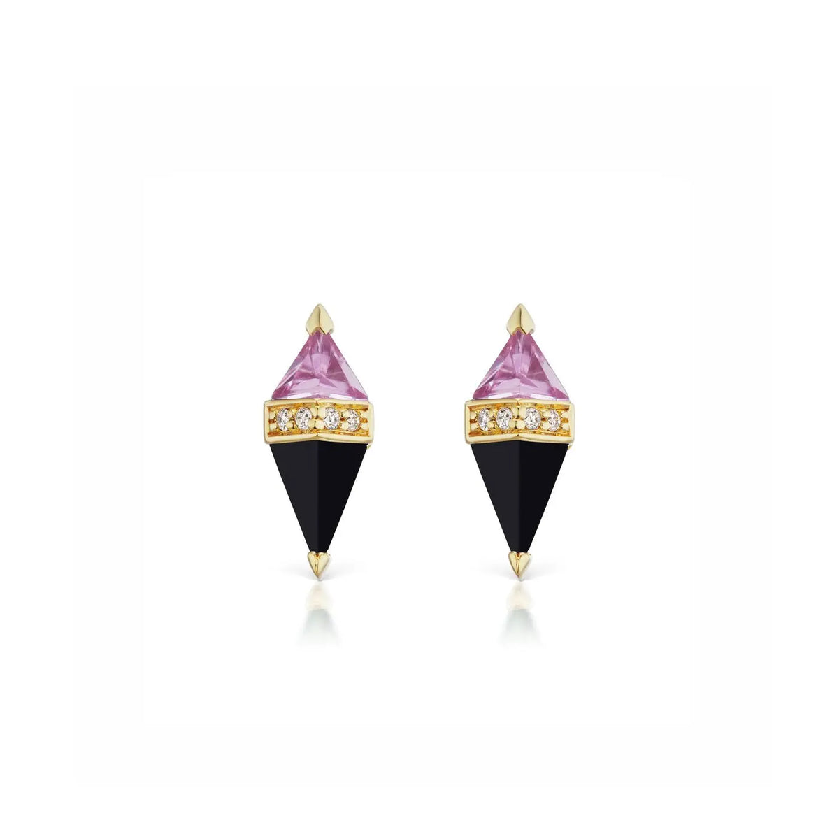 PIETRA STUDS PINK SAPPHIRE - Squash Blossom Vail