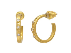 GURHAN Droplet Diamond Gold Hoop Earrings