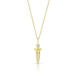 Single Bezeled Diamond Nail Necklace - Squash Blossom Vail