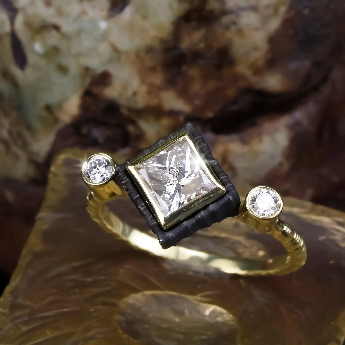 one of a kind. Chroma Double Stone Offset Diamond Ring