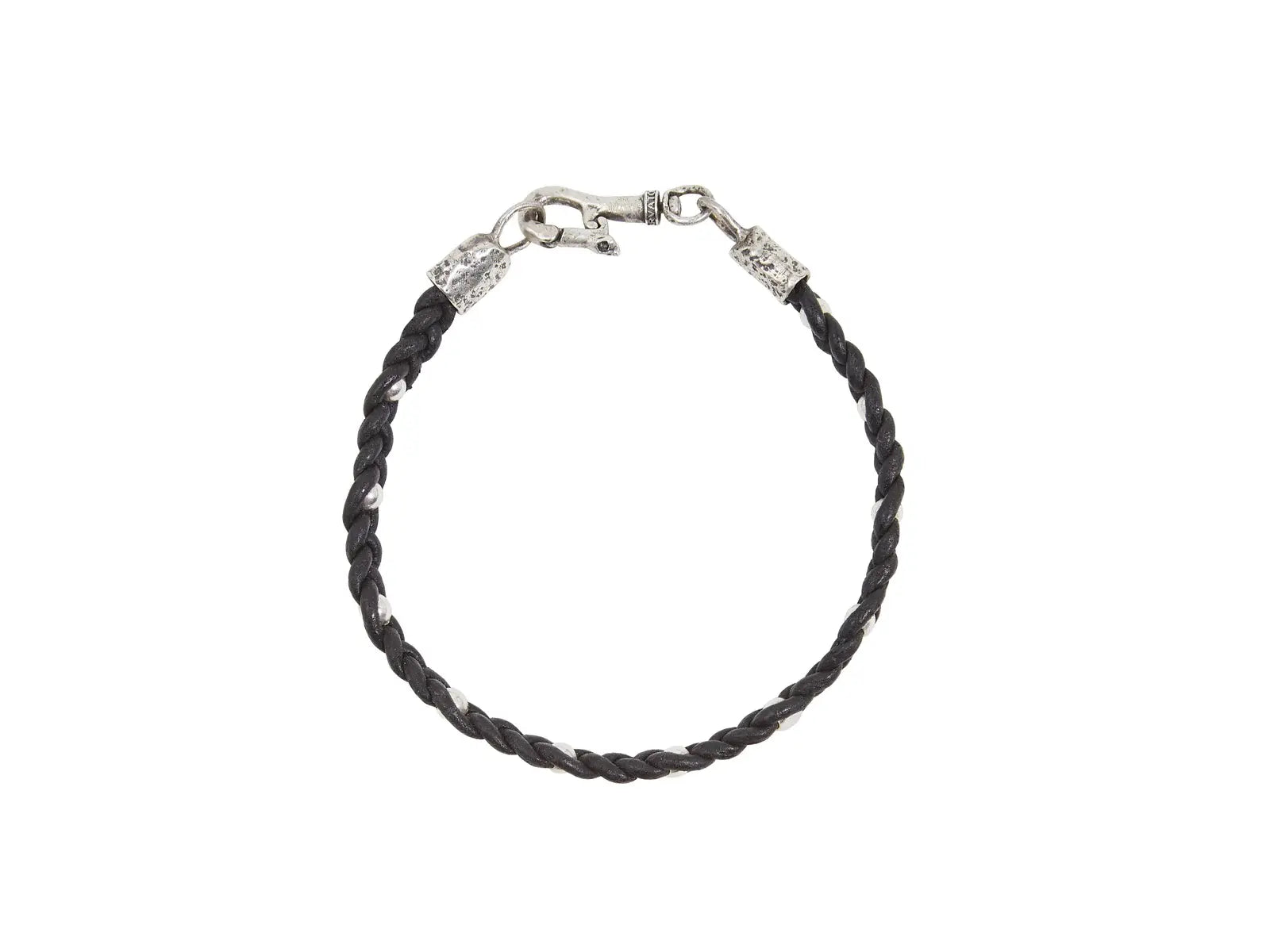 Black Leather Single Strand Bracelet with Stainless Steel Clasp | Santo  Jewellery
