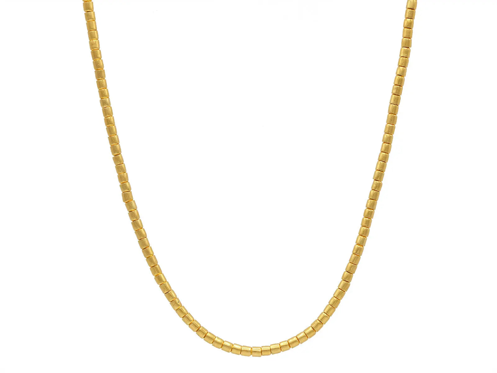GURHAN Vertigo Gold Single Strand Short Necklace, 3.5mm Smooth Beads, with Diamond - Squash Blossom Vail