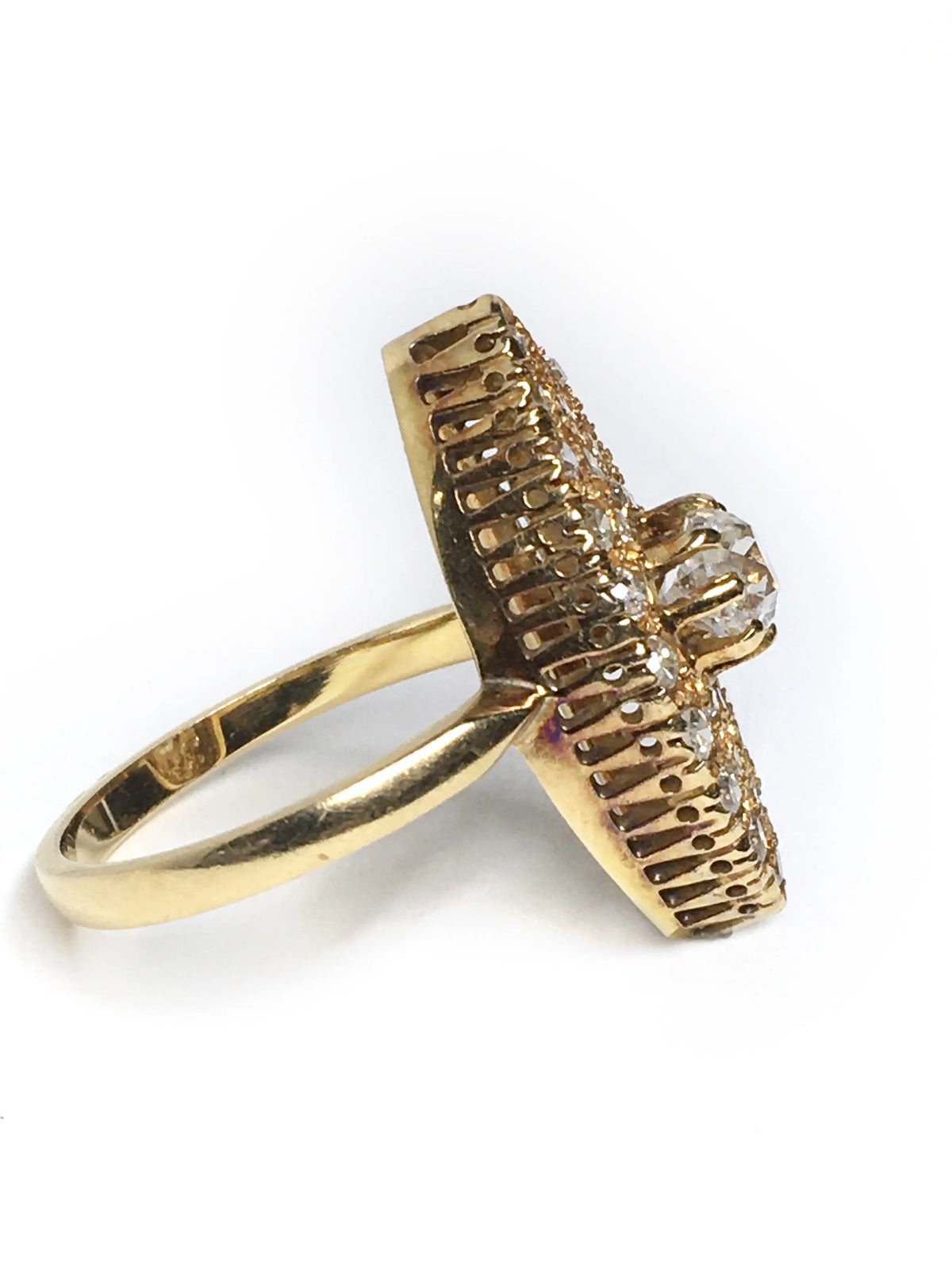 18K antique diamond ring - Squash Blossom Vail