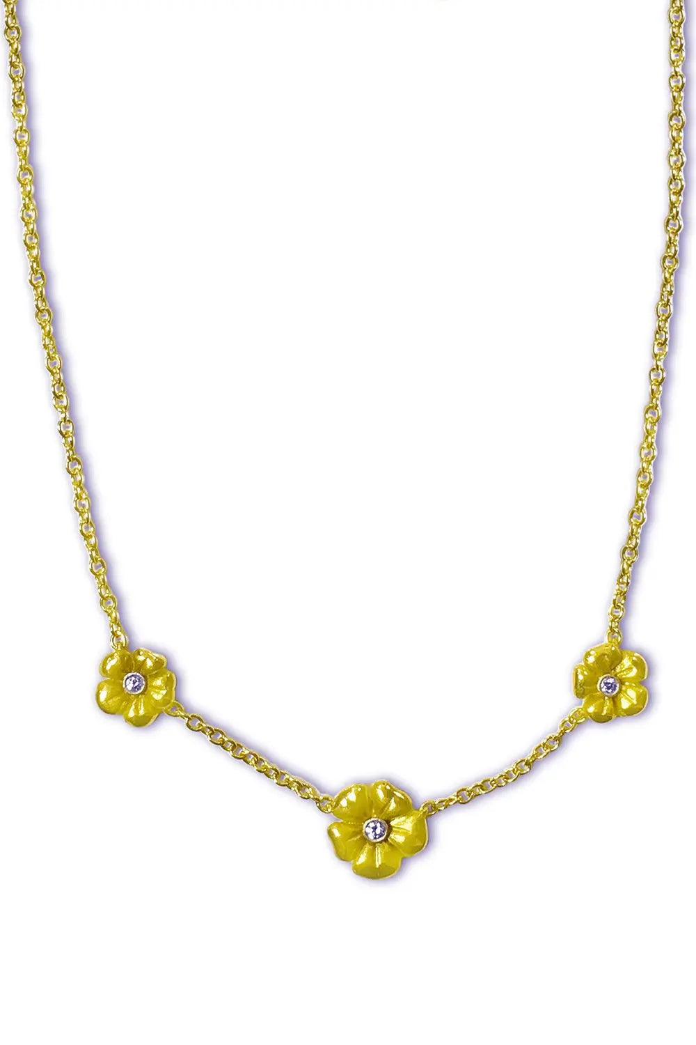 3 Blossom Flower Necklace - Squash Blossom Vail