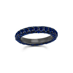 18K Gold with 5.28 Carats of Blue Sapphires  Measurements: 3mm Wide Ring Size 7  If you need a different size, please email shop@sbvail.com  Designed by Graziela Gems