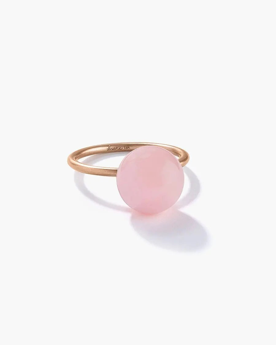 18k yellow gold ring with Pink Opal in 11mm  Ring Size: 7 Designed and handmade in Los Angeles If you need a different size, please email shop@sbvail.com. If an item is out of stock, please allow 3-6 weeks for delivery  Designed by Irene Neuwirth
