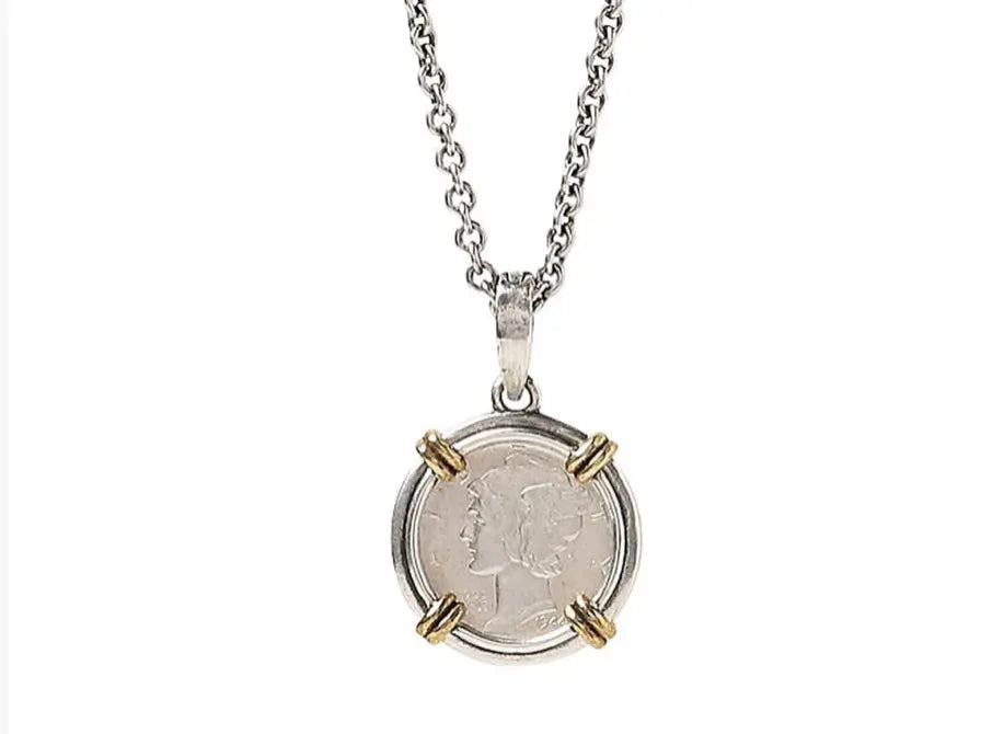 Sterling Silver Pendant Necklace, Framed  Gray Round Vintage  Length: 24 inches  Width: 21.5mm  Pendant: 27.5x21.5mm  Weight: 12.5ct  Designed by John Varvatos