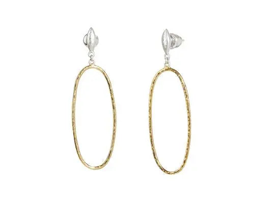 24k and sterling silver oval link earrings by gurhan