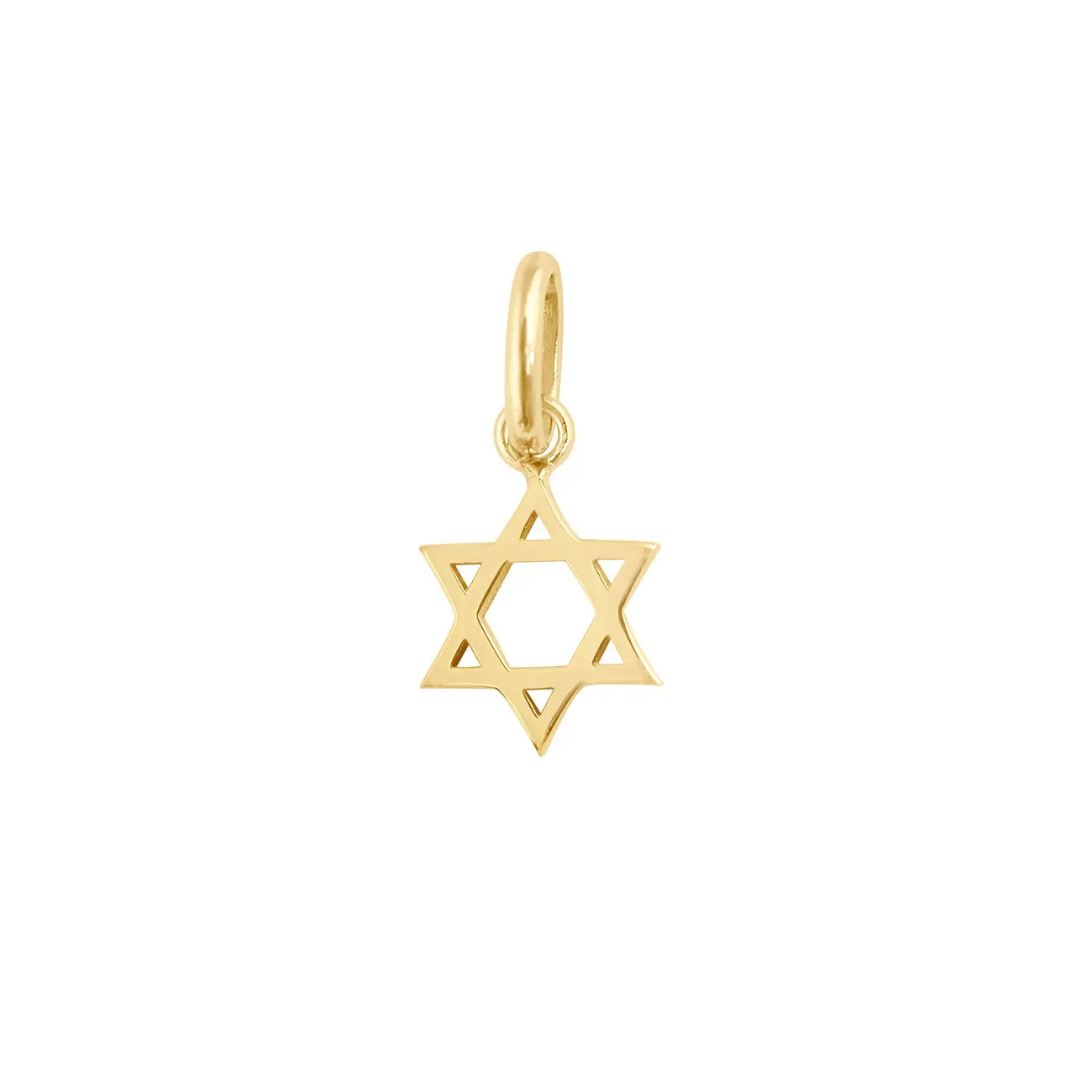 The all-gold Star of David is tastefully delicate and the epitome of simple class. gigi CLOZEAU 18k yellow gold Star of David pendant. Each jewel is unique, artisanally made in its family-owned workshop. The pendant measures 0.8" (with 0.6" bail), sold without chain.