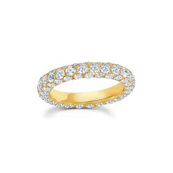 Gemstone:  4.0 Carats of G-H Color White Diamonds Metal: 18K Gold, 3.55 Grams Colors: Yellow Gold Measurements: 3mm Wide