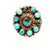 1930s Vintage 11 Stone Turquoise Ring Sz 6.75 - Squash Blossom Vail