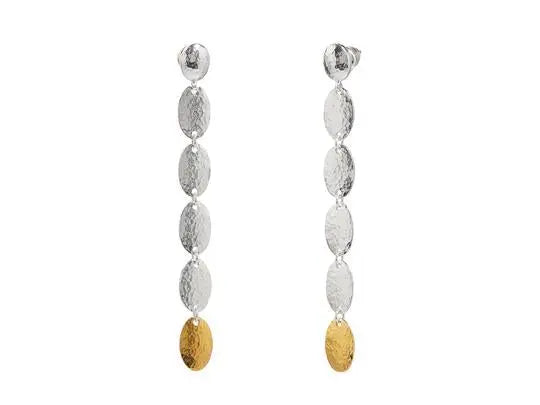 Mango Sterling Silver Long Earrings - Squash Blossom Vail