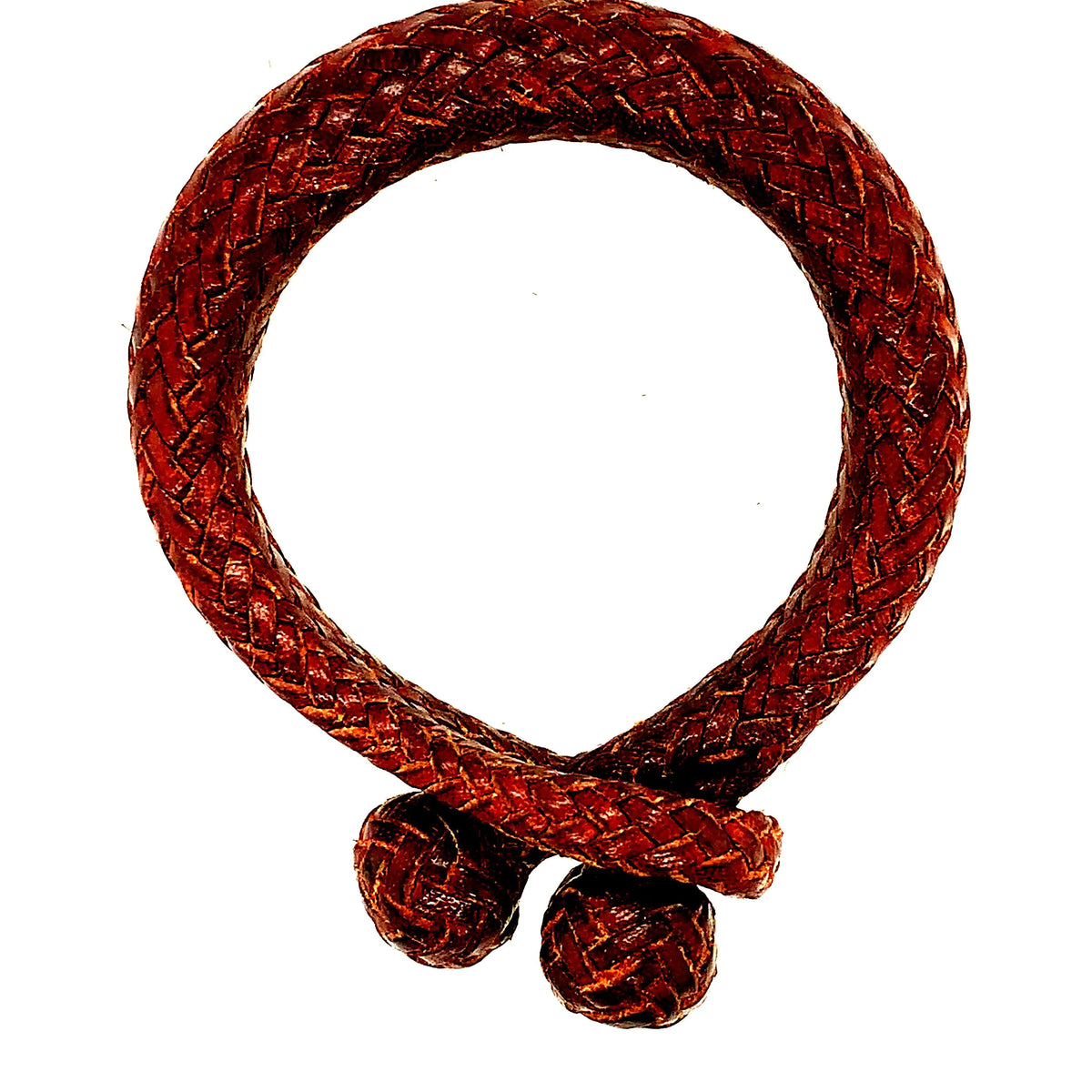 Single Hand Braided Dark Brown Leather Bracelet  Native American Artist: Aaron Lopez  Circumference: 6.5 inches