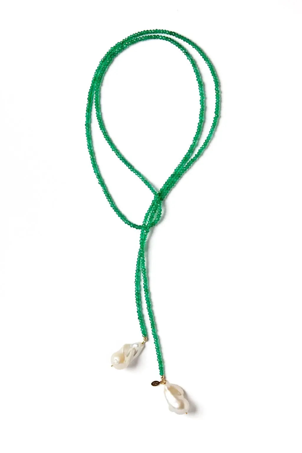 Green Onyx Classic Gemstone Lariat - Squash Blossom Vail