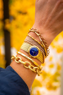 Classic 18K Pink Woven Bracelet - Squash Blossom Vail