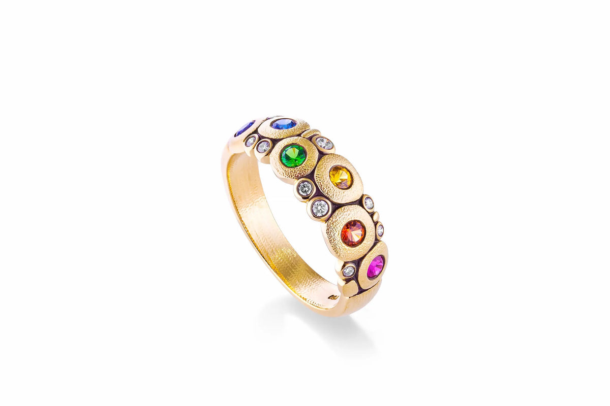 Candy Dome Multi Sapphire Ring - Squash Blossom Vail
