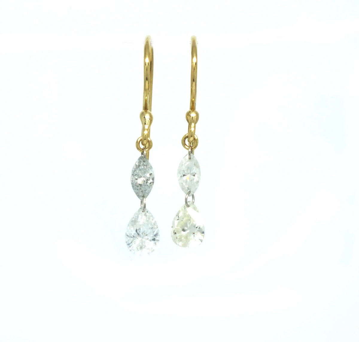 Pear and Marquis Diamond Earrings - Squash Blossom Vail