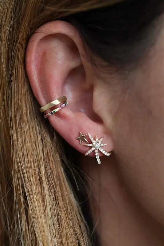 Diamond Starburst Ear Cuffs - Squash Blossom Vail