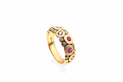 Candy Dome Pink Sapphire Ring - Squash Blossom Vail