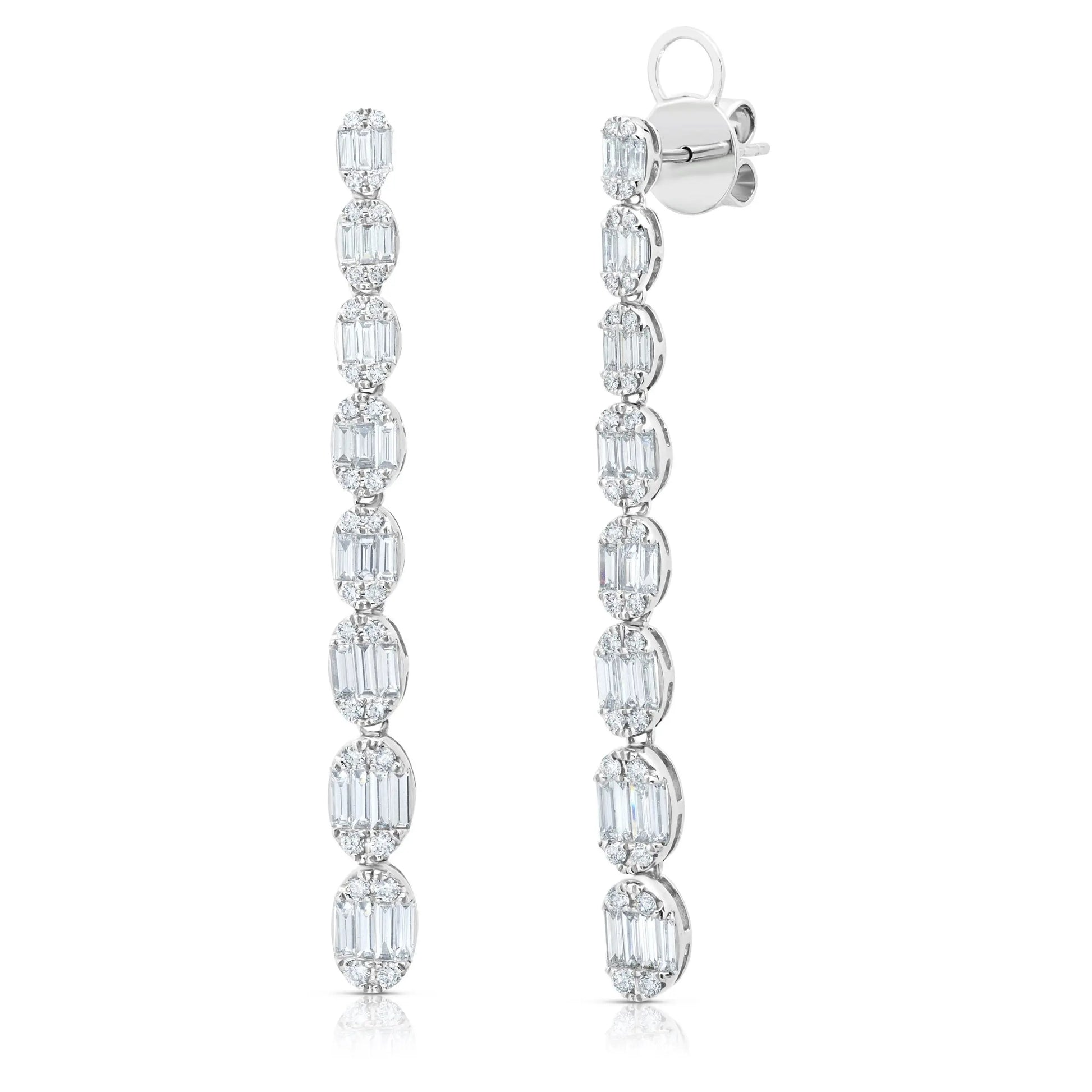 Diamond Oval Ascension Earrings - Squash Blossom Vail