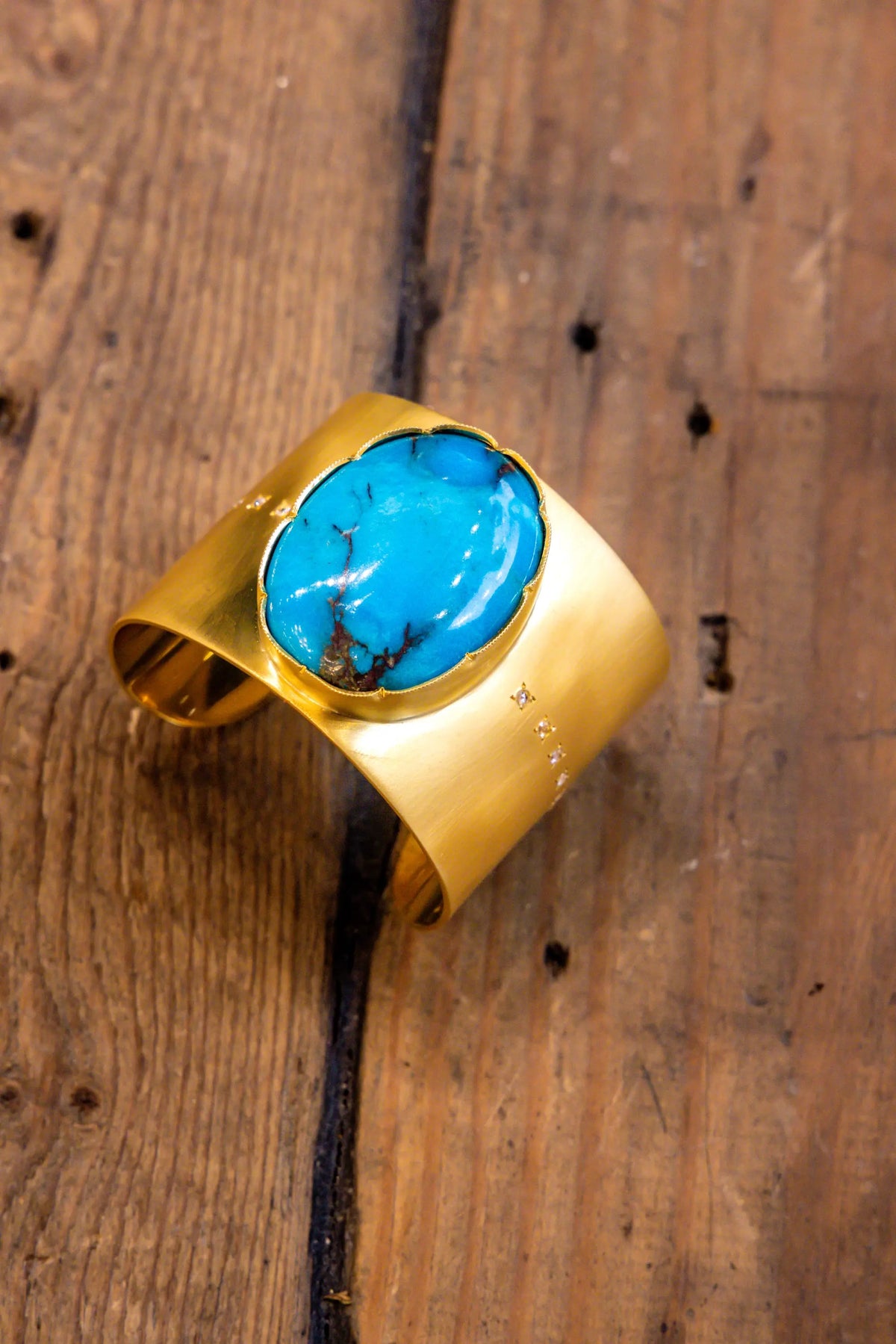 One-of-a-kind turquoise cuff - Squash Blossom Vail